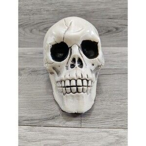 Vintage Halloween Blow Mold Skeleton Skull Plastic 7" Halloween Decoration